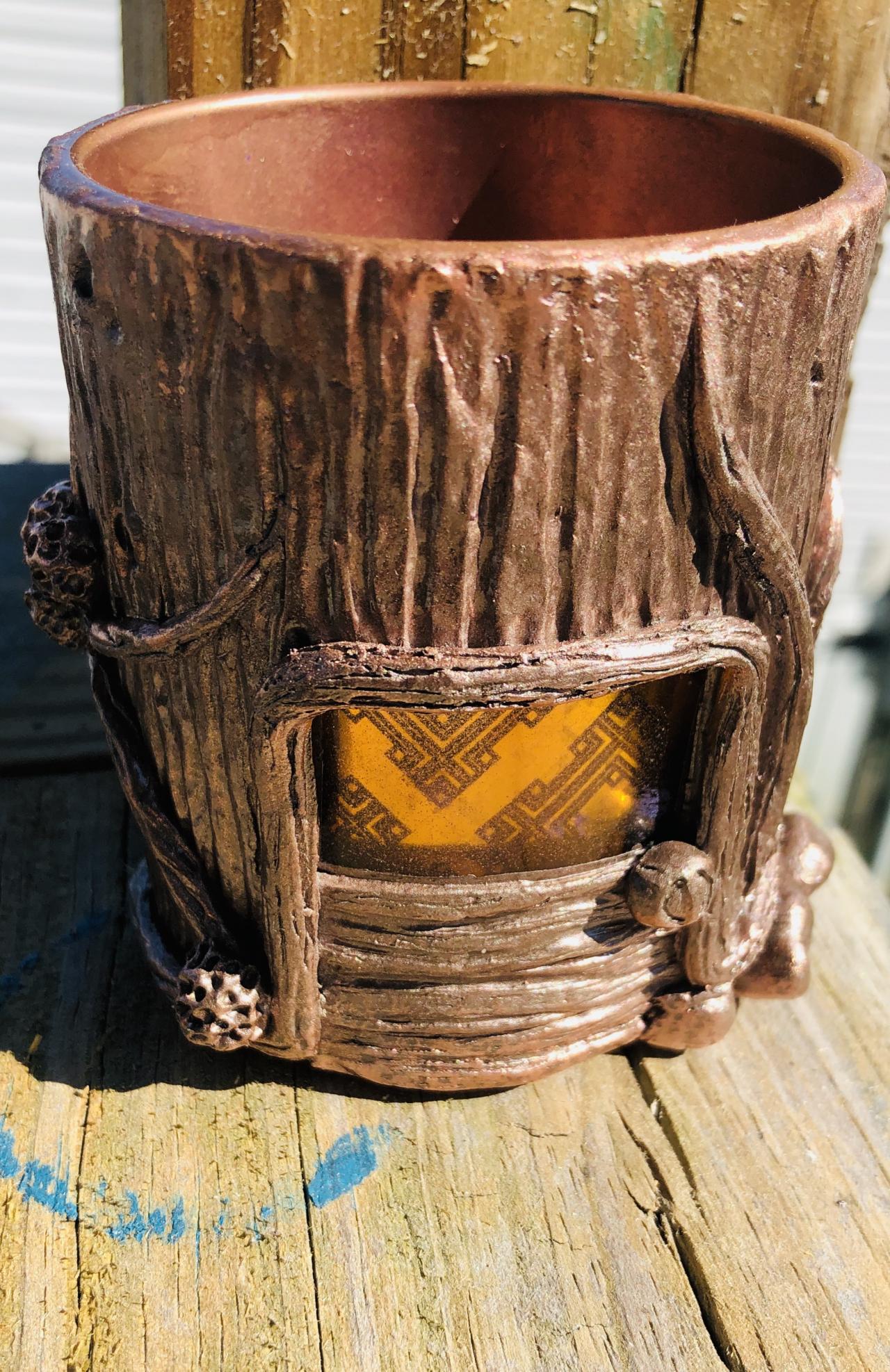 Fairy House Hide-a-Key Planter Votiveholder Handmade Pottery