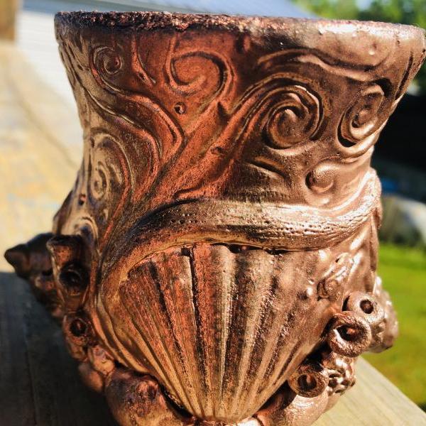 Fairy House Hide-a-Key Planter Votiveholder Handmade Pottery